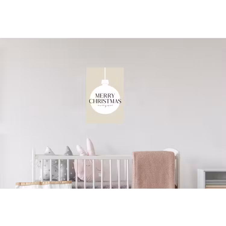 Christmas - Kerstballen - Japandi - Witte kerstballen Muursticker klein -kinderkamer