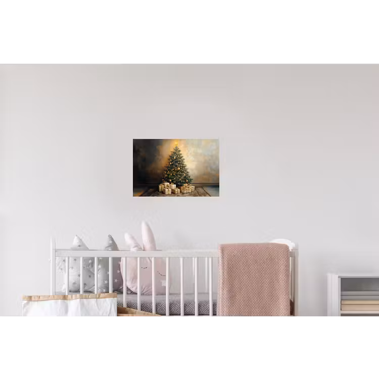 Kerstboom - Cadeaus - Goud Muursticker klein -kinderkamer