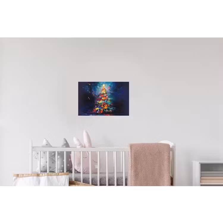 Kerstboom - Kerst - Abstract - Kleurrijk Muursticker klein -kinderkamer