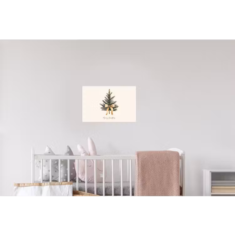 Kerstboom - Kerst - Merry Christmas - Beige Muursticker klein -kinderkamer