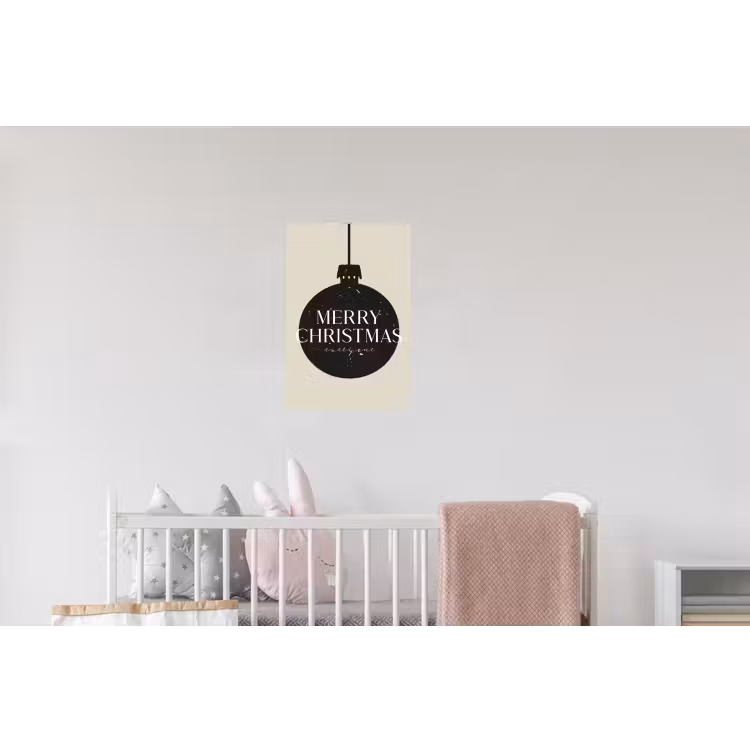 Kerstballen - Japandi - Christmas - Zwarte kerstballen Muursticker klein -kinderkamer