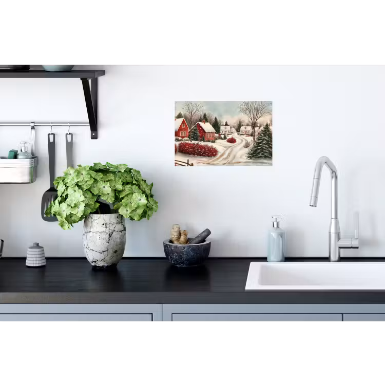 Kerstsfeer - Landelijk - Rood Muursticker klein -keuken