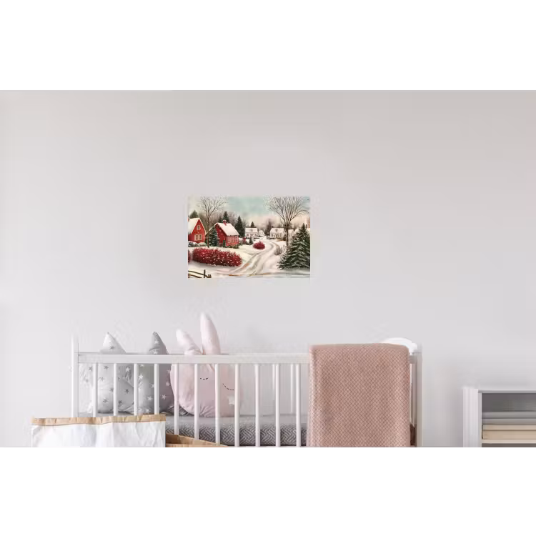 Kerstsfeer - Landelijk - Rood Muursticker klein -kinderkamer