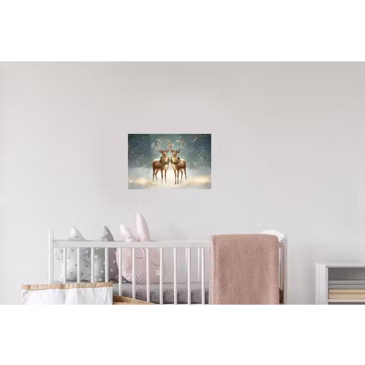 Kerstmagie - Winterwoud - Rendier Muursticker klein -kinderkamer