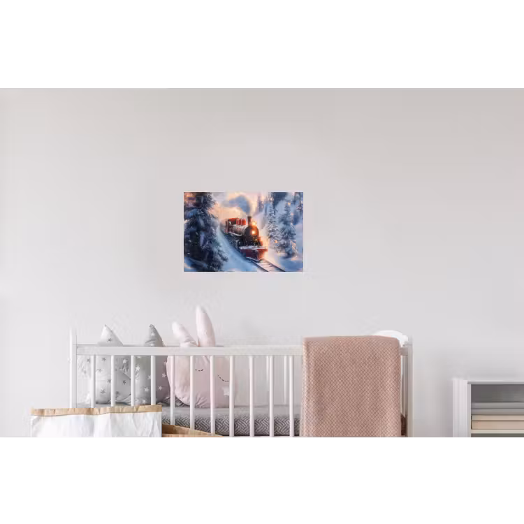 Kersttrein - Sneeuw - Winter - Kerst Muursticker klein -kinderkamer