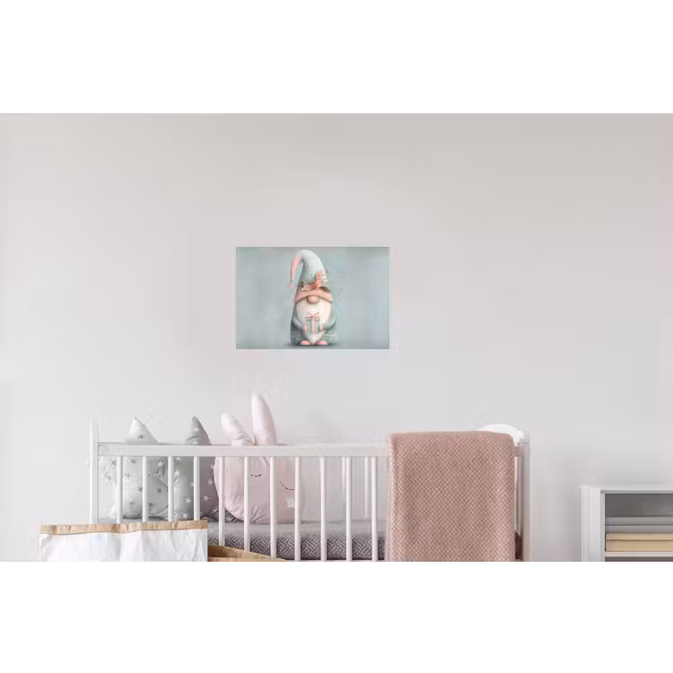 Kerstgnome - Cadeau - Groen Muursticker klein -kinderkamer