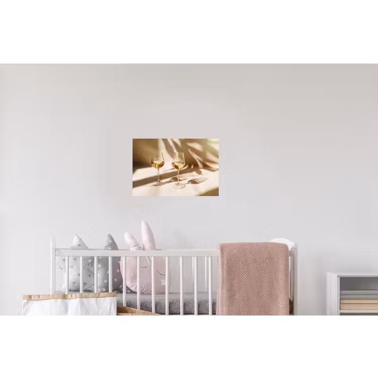 Wijn - Wijnglazen - Wit Muursticker klein -kinderkamer