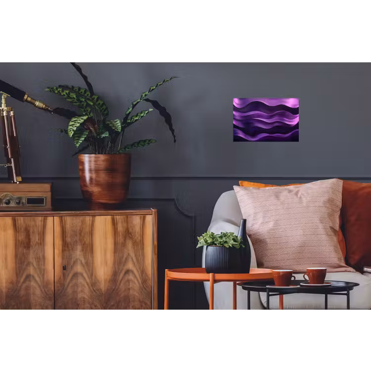Golven - Abstract - Paars Muursticker klein -kamerbank