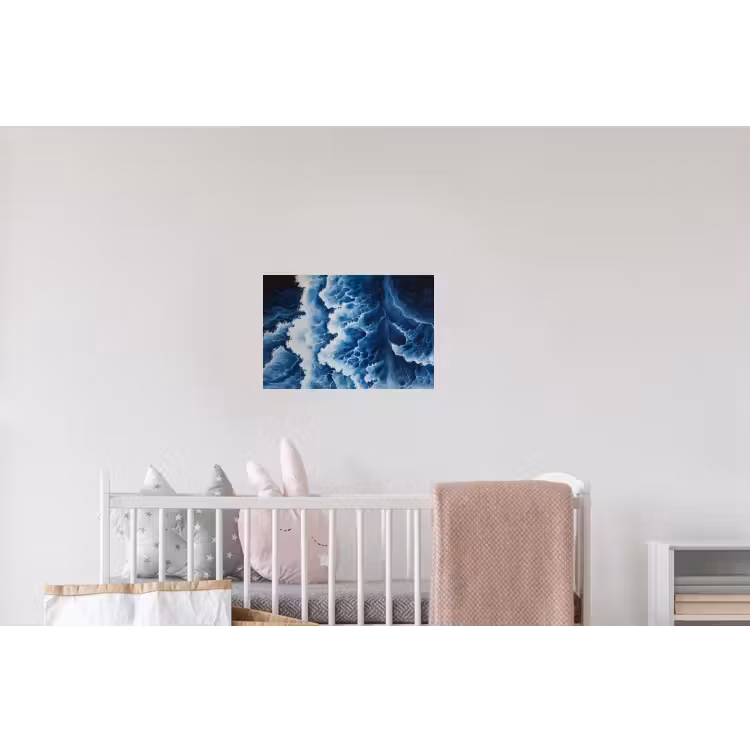 Golven - Blauw - Schuim Muursticker klein -kinderkamer