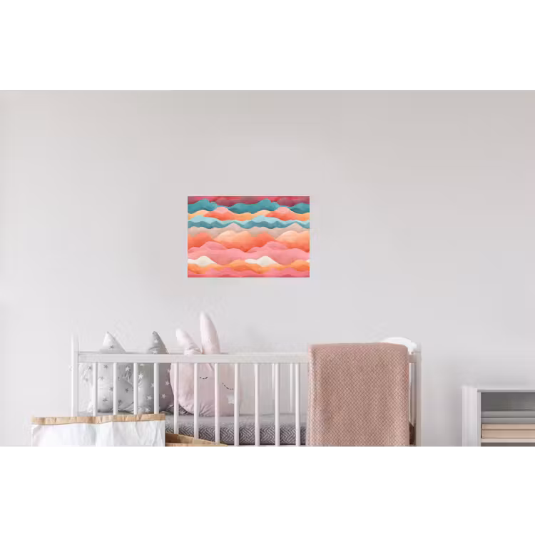Golven - Kleurrijk - Abstract Muursticker klein -kinderkamer