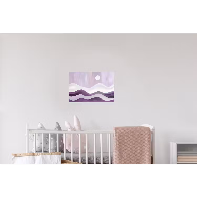 Golven - Heuvels - Abstract - Paars Muursticker klein -kinderkamer