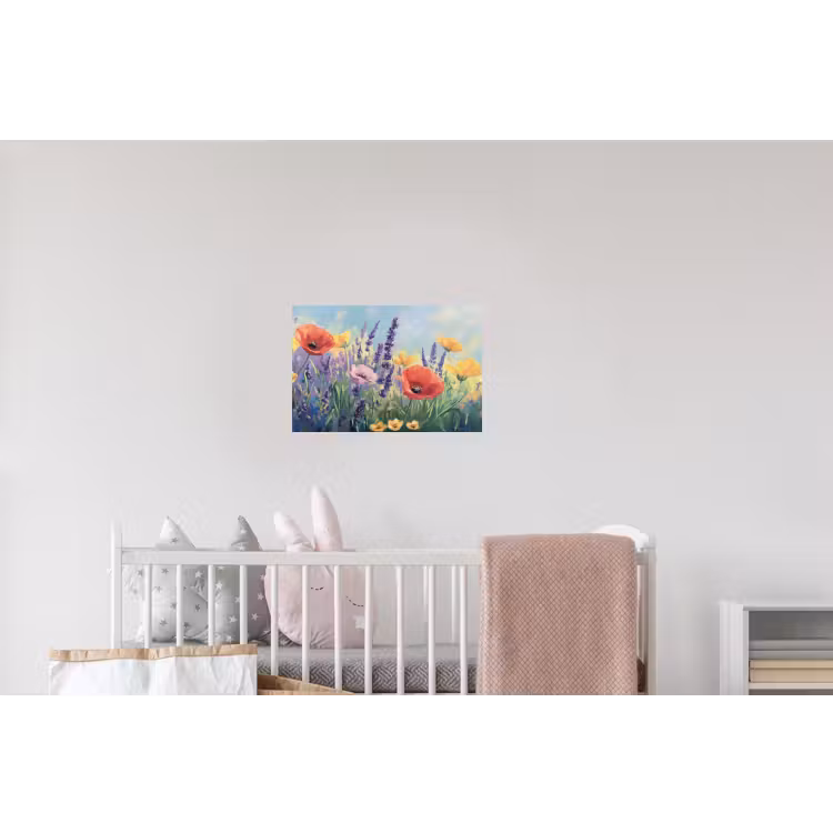 Weide - Bloemen - Kleurrijk Muursticker klein -kinderkamer