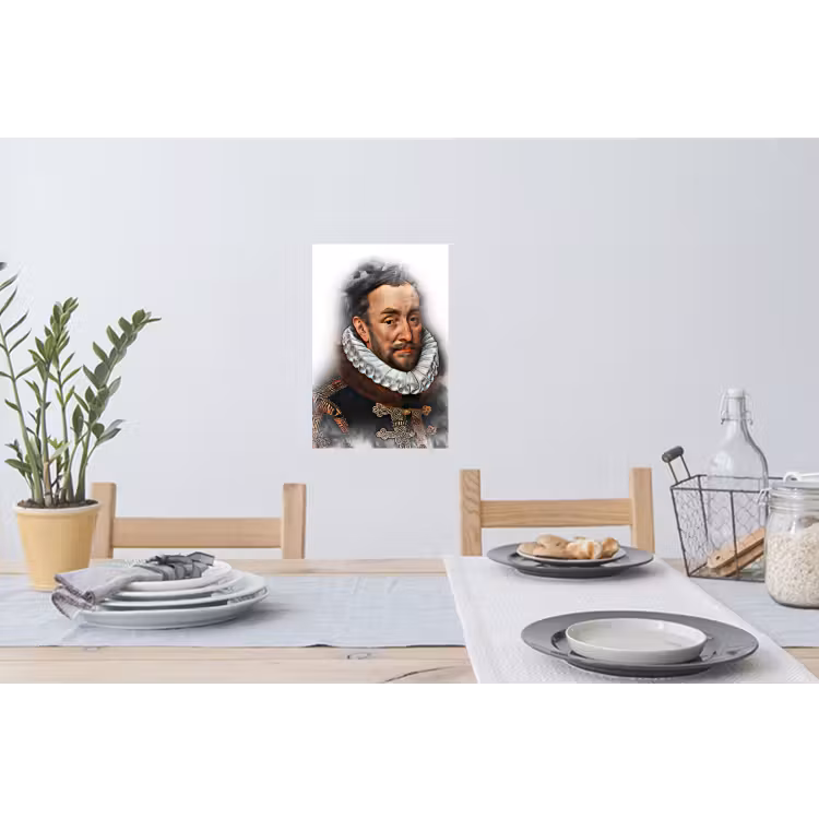 Willem van Oranje - Adriaen Thomasz - Rook Muursticker klein -eettafel
