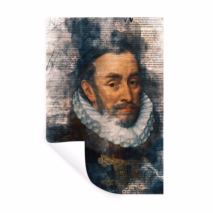 Willem van Oranje - Adriaen Thomasz - Krant Muursticker klein -3d