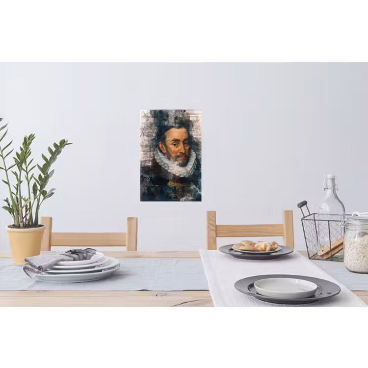 Willem van Oranje - Adriaen Thomasz - Krant Muursticker klein -eettafel