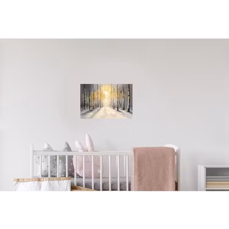 Winter - Abstract - Sneeuw - Natuur - Zon Muursticker klein -kinderkamer
