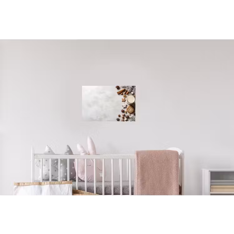 Winter - Kerst - Specerijen - Wit Muursticker klein -kinderkamer