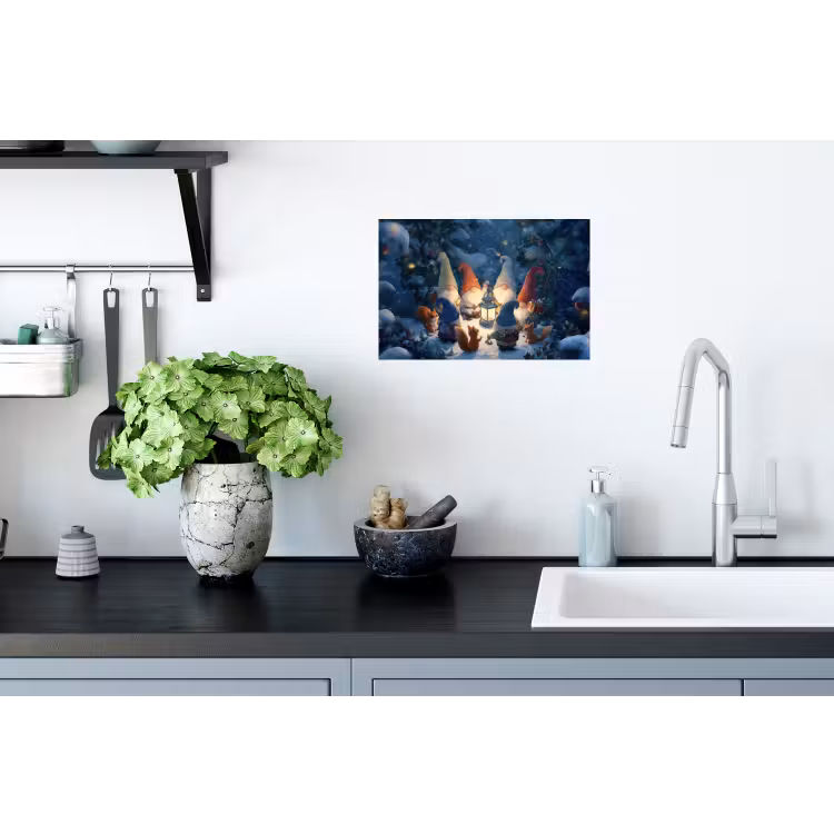 Winter - Gnooms - Eekhoorns - Meerkleurig Muursticker klein -keuken