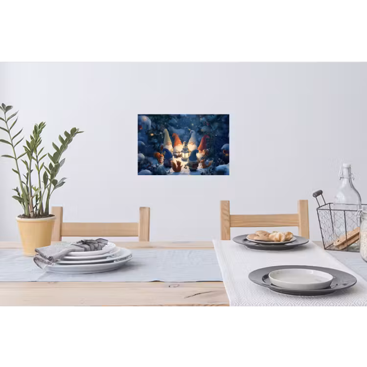 Winter - Gnooms - Eekhoorns - Meerkleurig Muursticker klein -eettafel