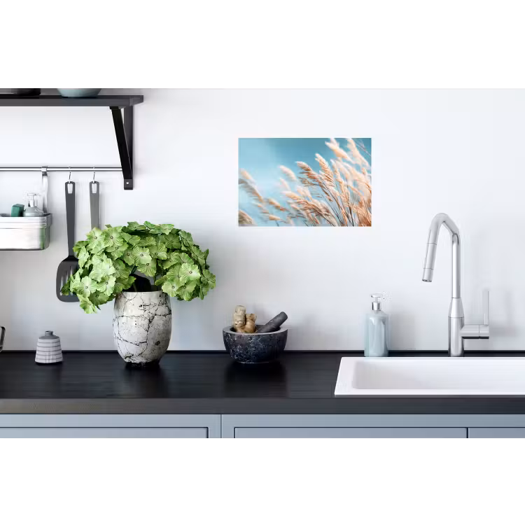 Siergras - Wind - Lichtbruin Muursticker klein -keuken
