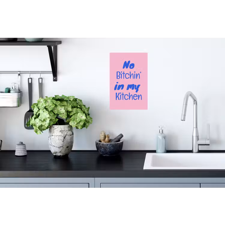 Quote - Blauw - Lettertype - Keuken Muursticker klein -keuken
