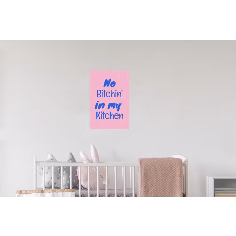 Quote - Blauw - Lettertype - Keuken Muursticker klein -kinderkamer