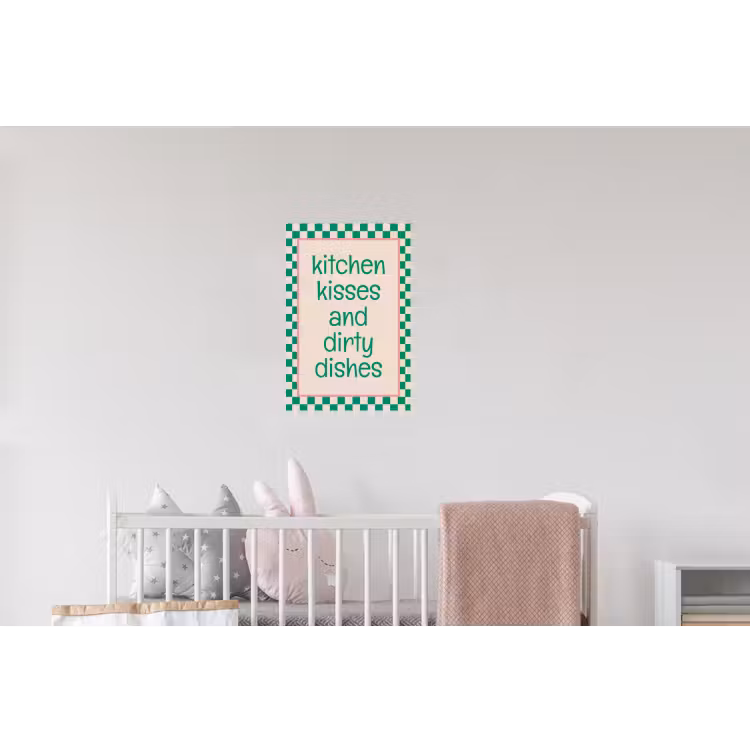 Quote - Groen - Geblokt - Keuken Muursticker klein -kinderkamer