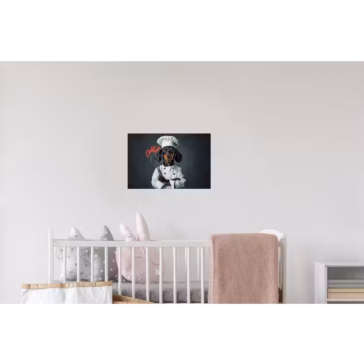 Quote - Neon - Hond - Kokskleding Muursticker klein -kinderkamer