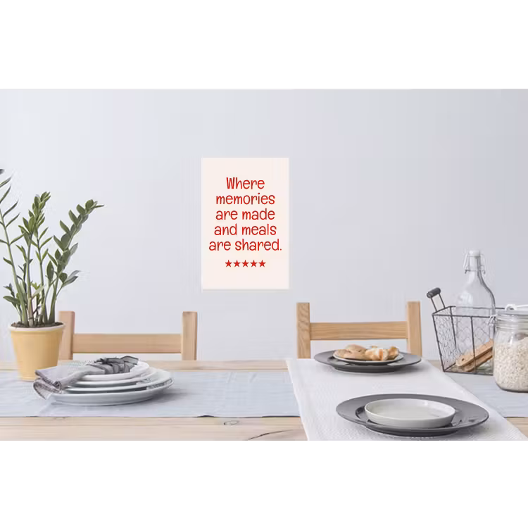 Quote - Sterren - Rood - Memories Muursticker klein -eettafel