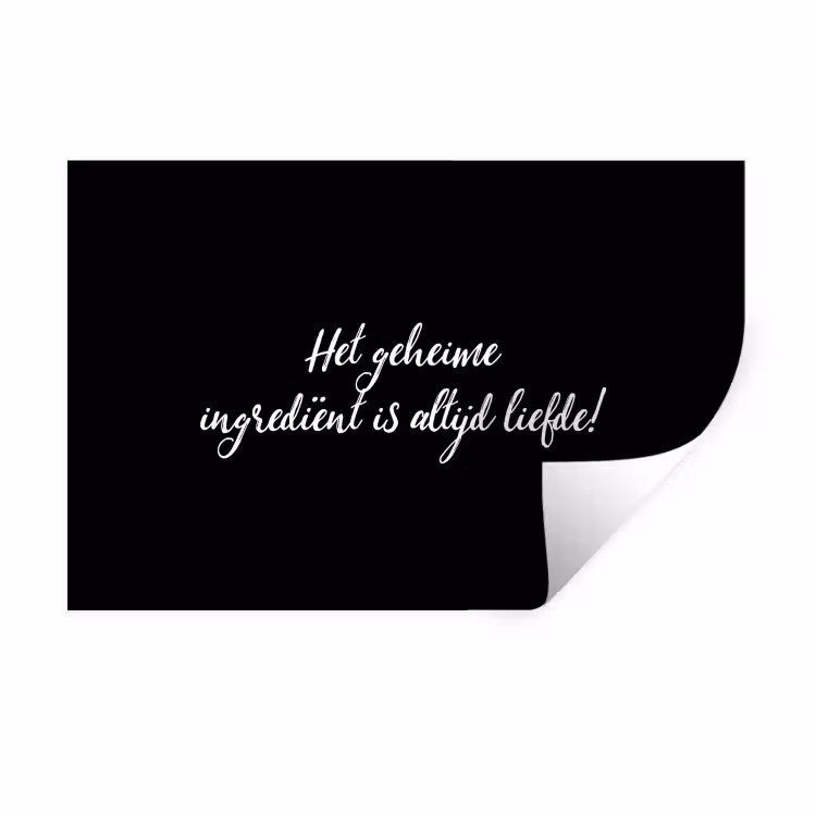 Quotes - Koken - Het geheime ingrediënt is altijd liefde! - Spreuken - Liefde Muursticker klein -3d
