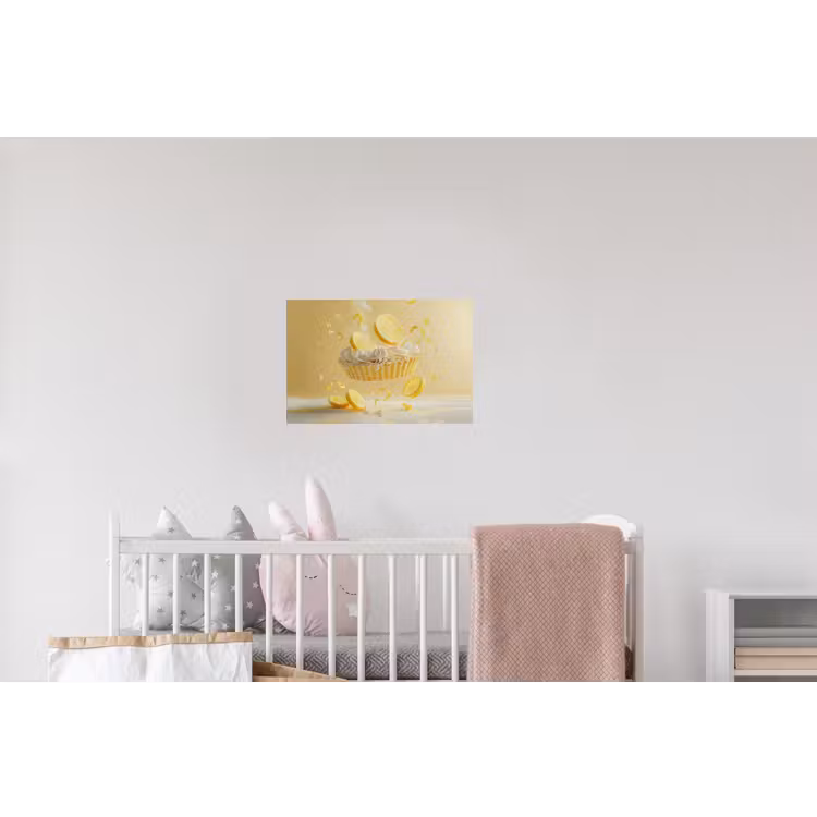 Citroen - Taart - Eten - Geel Muursticker klein -kinderkamer