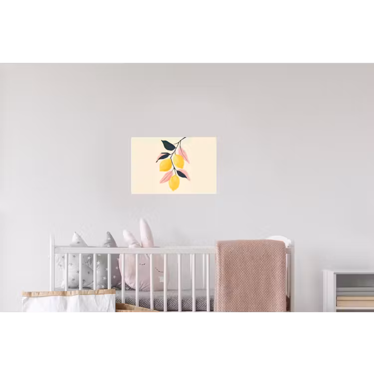 Citroenen - Felgeel - Tak - Bladeren Muursticker klein -kinderkamer