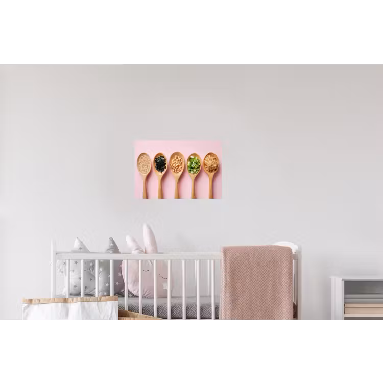 Ingrediënten - Lepels - Hout - Roze Muursticker klein -kinderkamer