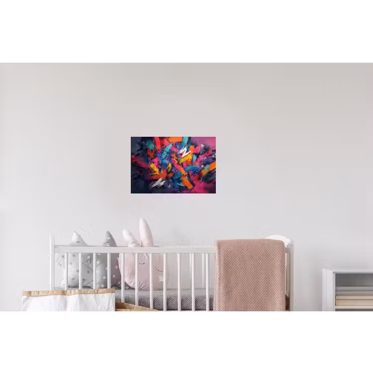 Abstract - Explosie - Neonkleuren Muursticker klein -kinderkamer