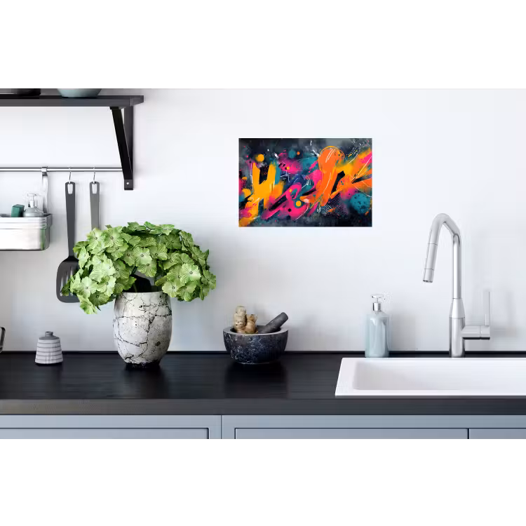 Abstract - Graffiti - Kleurrijk - Verfspatten Muursticker klein -keuken