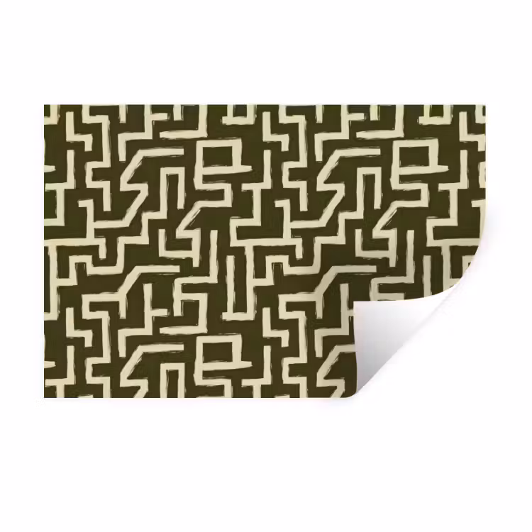 Abstract - Lijnen - Groen Muursticker klein 286 -3d