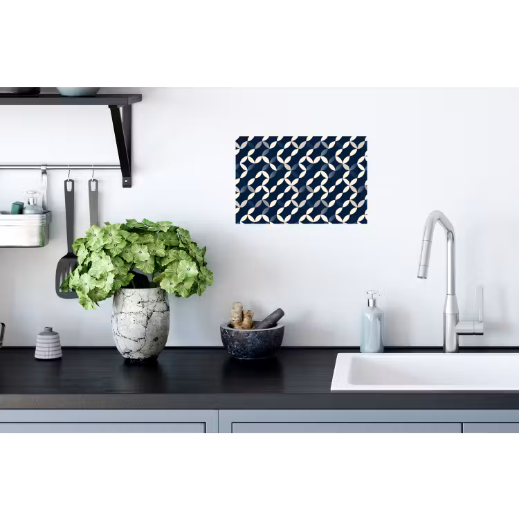 Abstract - Patroon - Blauw Muursticker klein 286 -keuken