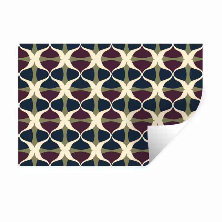 Abstract - Retro - Kleurrijk Muursticker klein 286 -3d