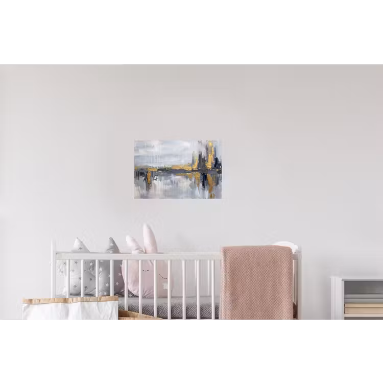 Abstract - Structuur - Goud - Grijs - Modern Muursticker klein -kinderkamer