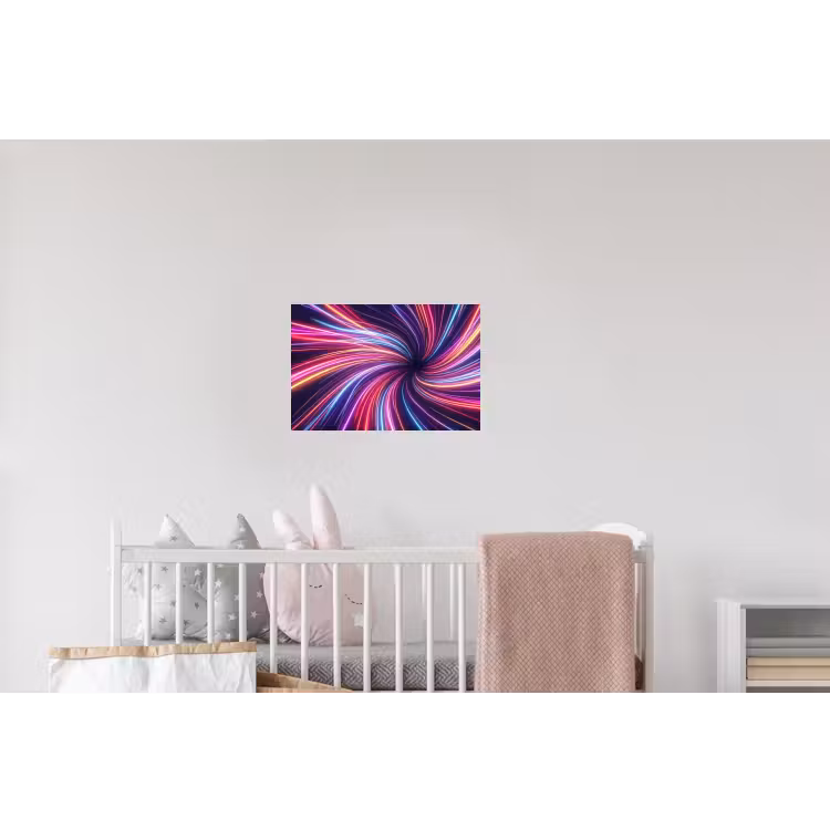 Abstract - Swirl - Futuristic - Neon Muursticker klein -kinderkamer