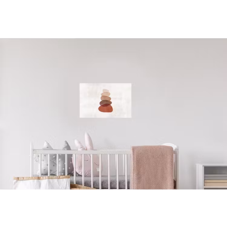 Abstractie - Gestapeld - Balans - Modern - Aardetinten Muursticker klein -kinderkamer
