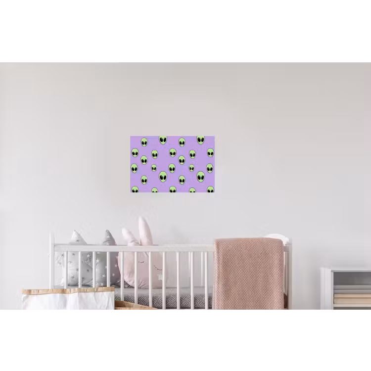 Alien - Retro - Lila Muursticker klein 286 -kinderkamer