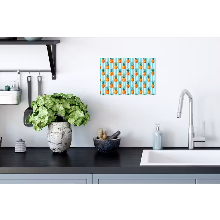 Ananas - Strepen - Groen Muursticker klein 286 -keuken