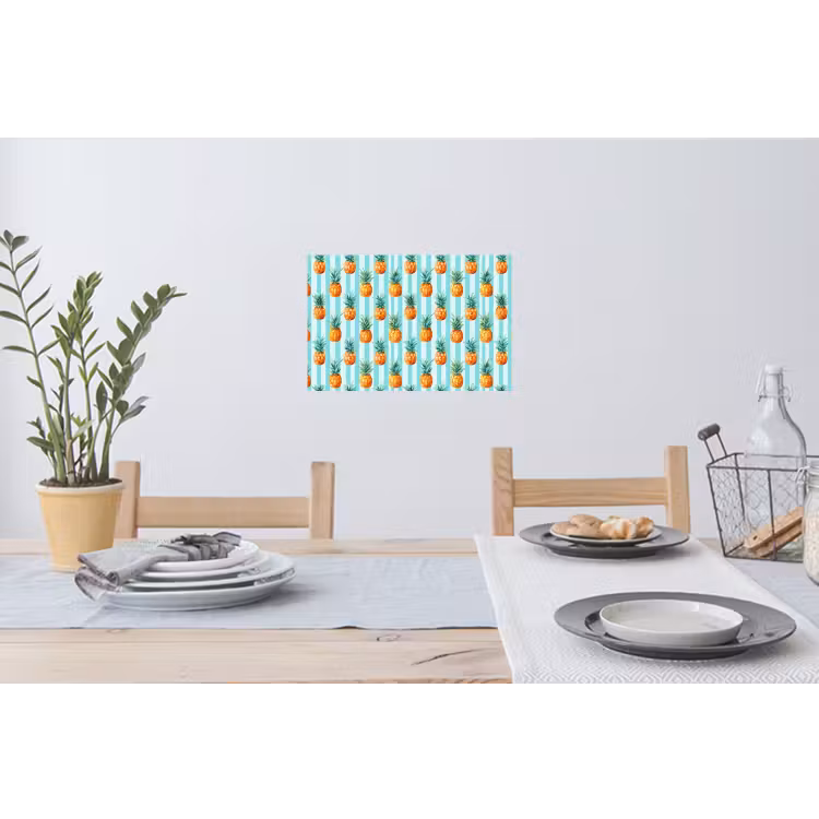 Ananas - Strepen - Groen Muursticker klein 286 -eettafel