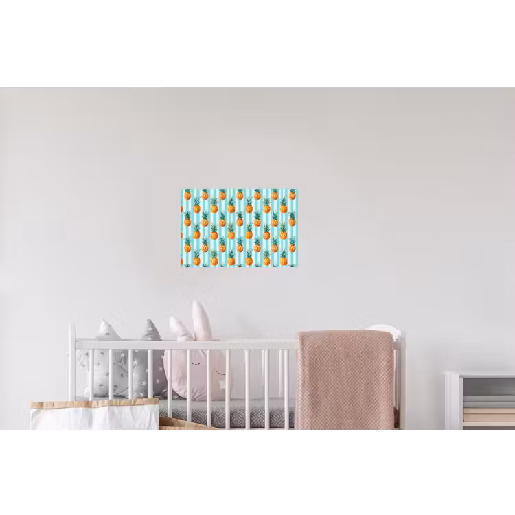 Ananas - Strepen - Groen Muursticker klein 286 -kinderkamer