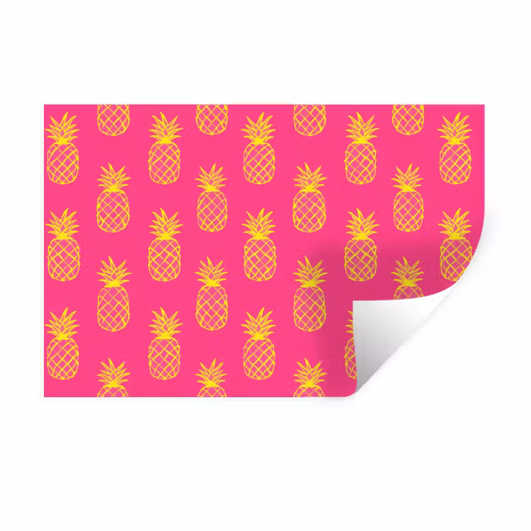 Ananas - Trendy - Roze Muursticker klein 286 -3d