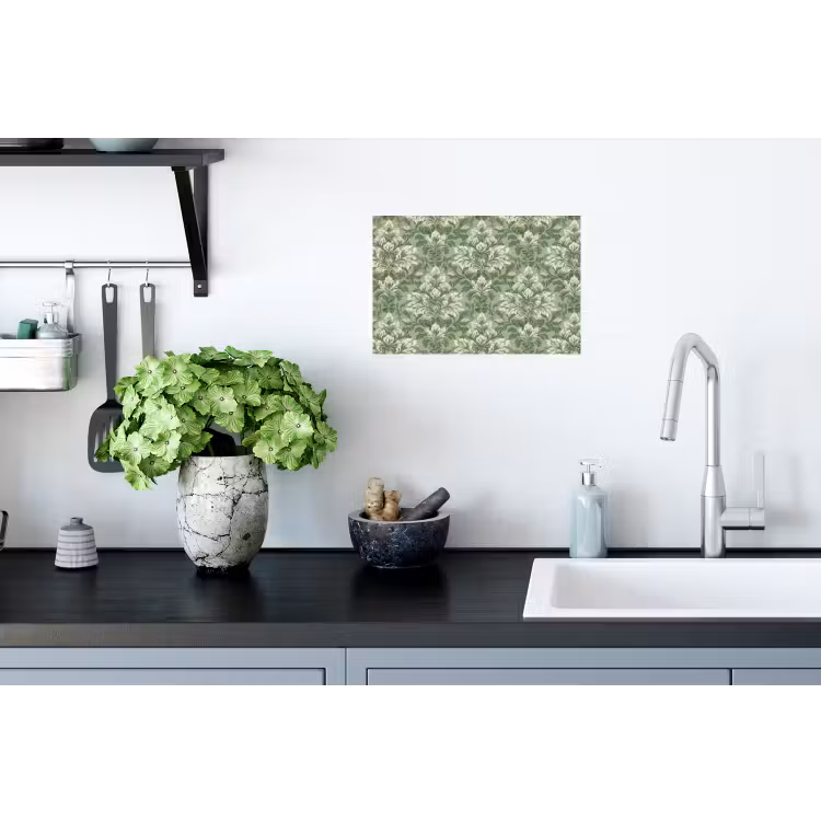 Sierlijk - Lichtgroen - Planten - Patroon - Getailleerd Muursticker klein 286 -keuken