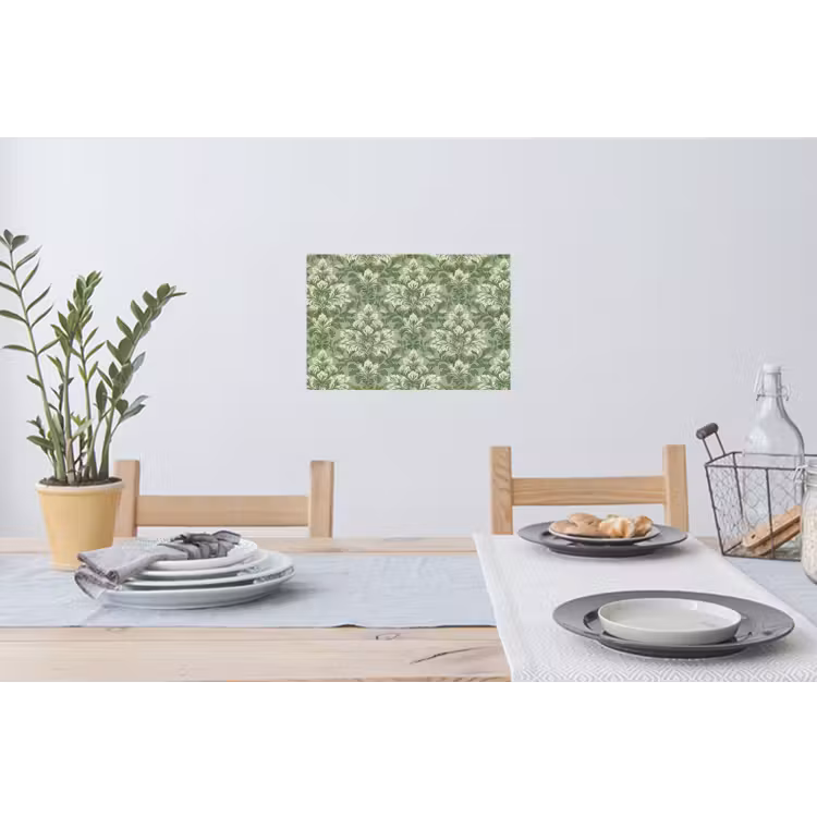 Sierlijk - Lichtgroen - Planten - Patroon - Getailleerd Muursticker klein 286 -eettafel
