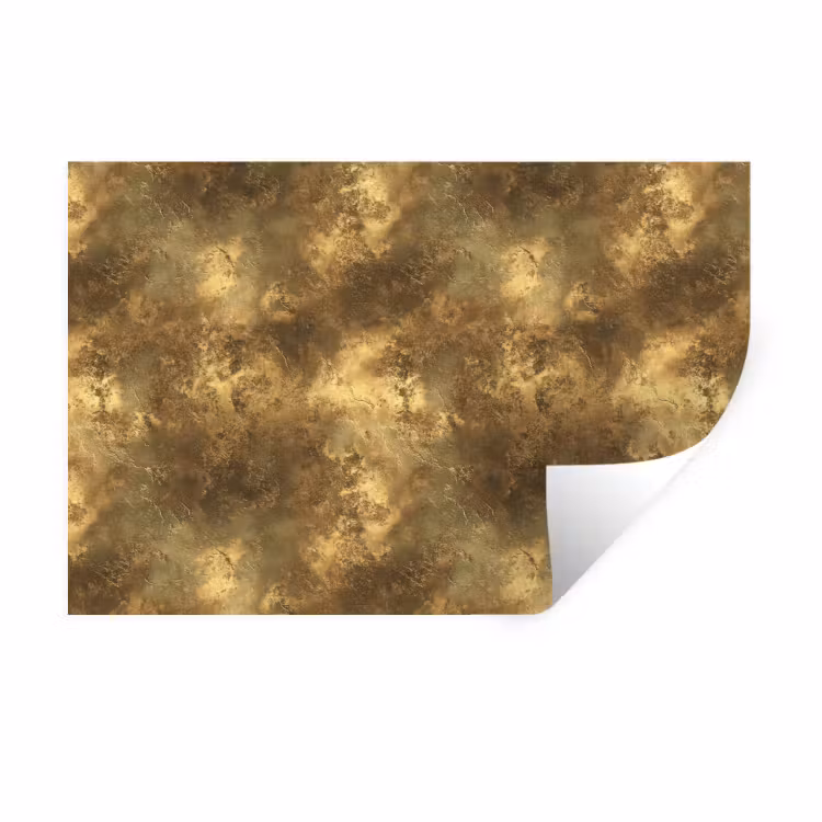 Antiek - Metaallook - Goud Muursticker klein 286 -3d