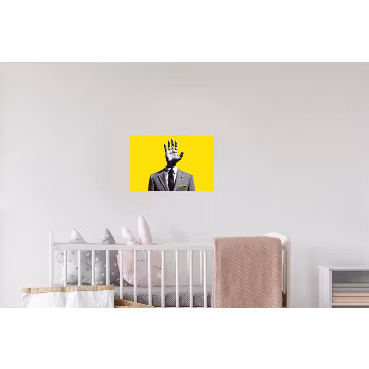 Pak - Hand - Geel Muursticker klein -kinderkamer